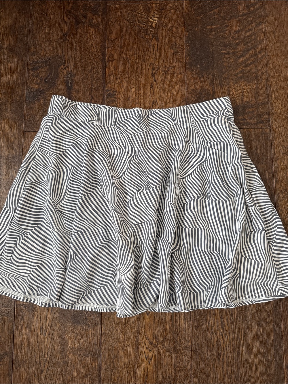 Ella Moss Blue and White Striped Skater Skirt. Zipper back. Size Med